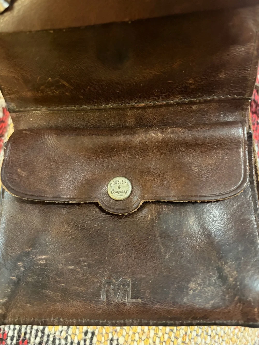 Double RL Ralph Lauren Vintage Brown Leather Men’s Wallet with Chain